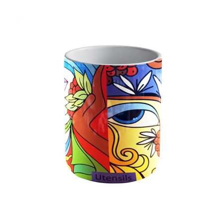 Ceramic utensil holder jar