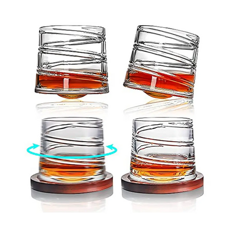 Set of four whiskey glasses