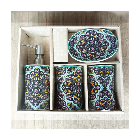 Four piece bathroom accessory set
