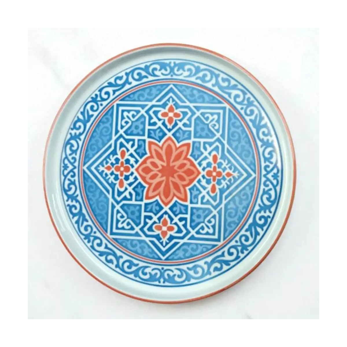 Stackable flat dinner plate