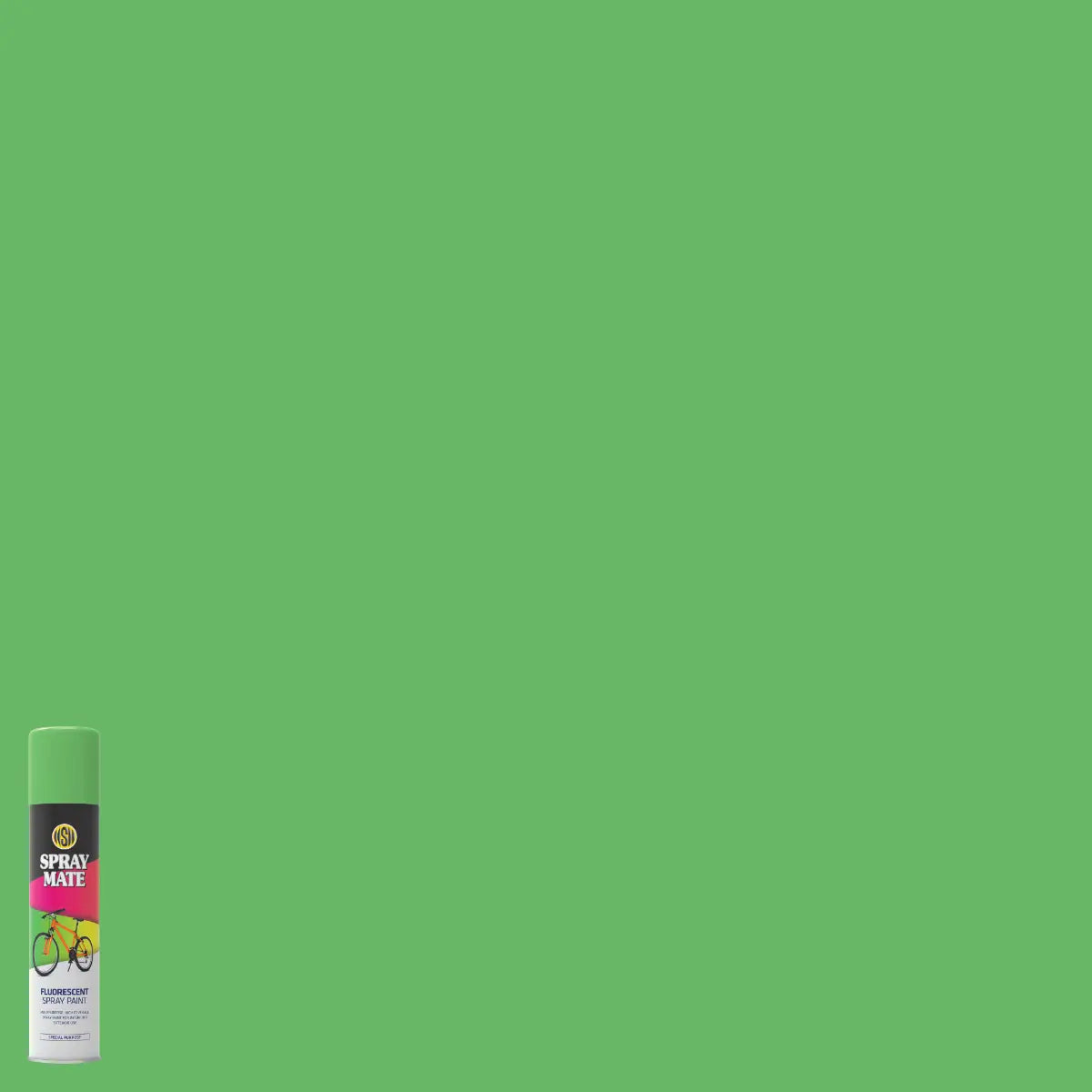 Signal green spray paint can