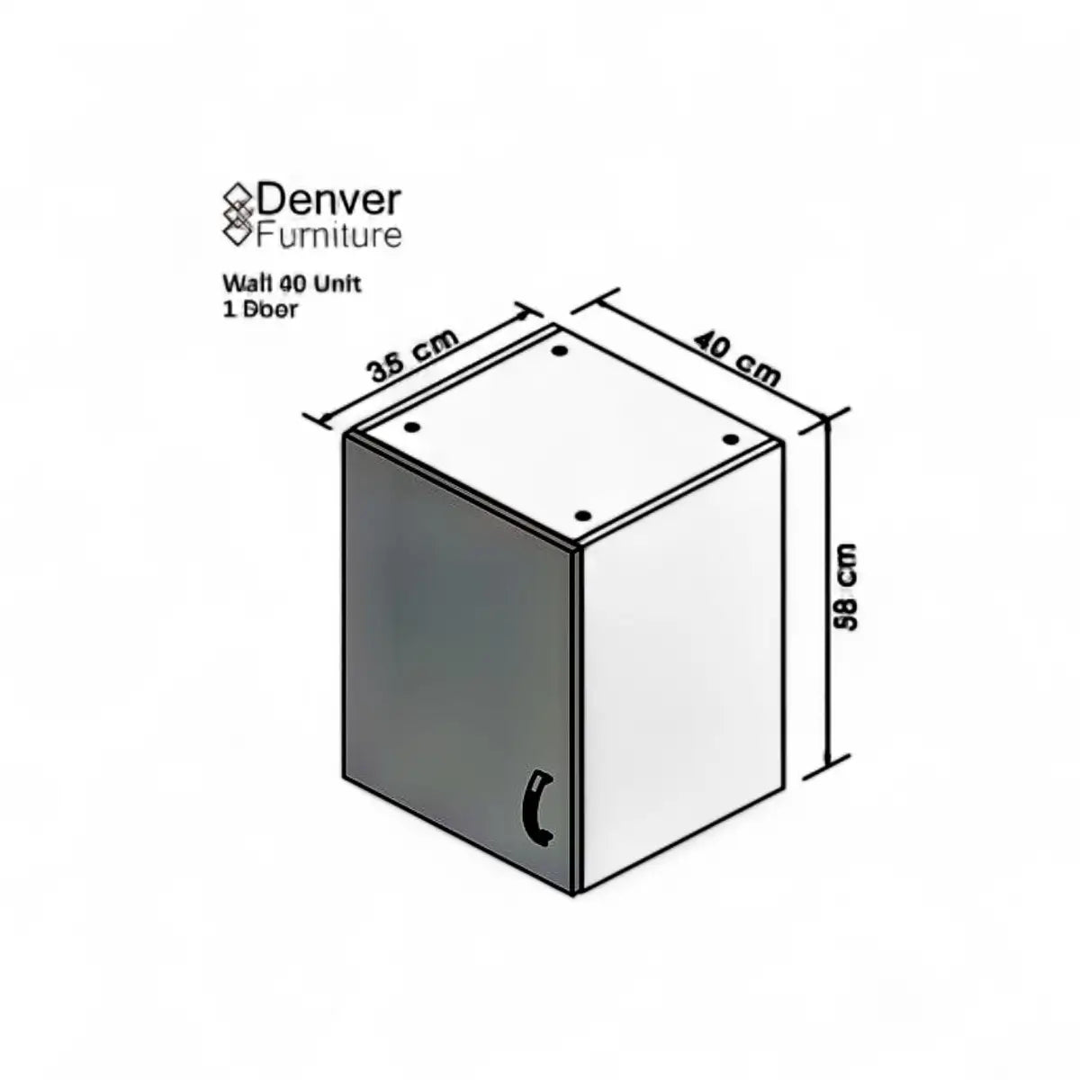 Modular Standard 400mm Wall Cabinet - 1 Door White