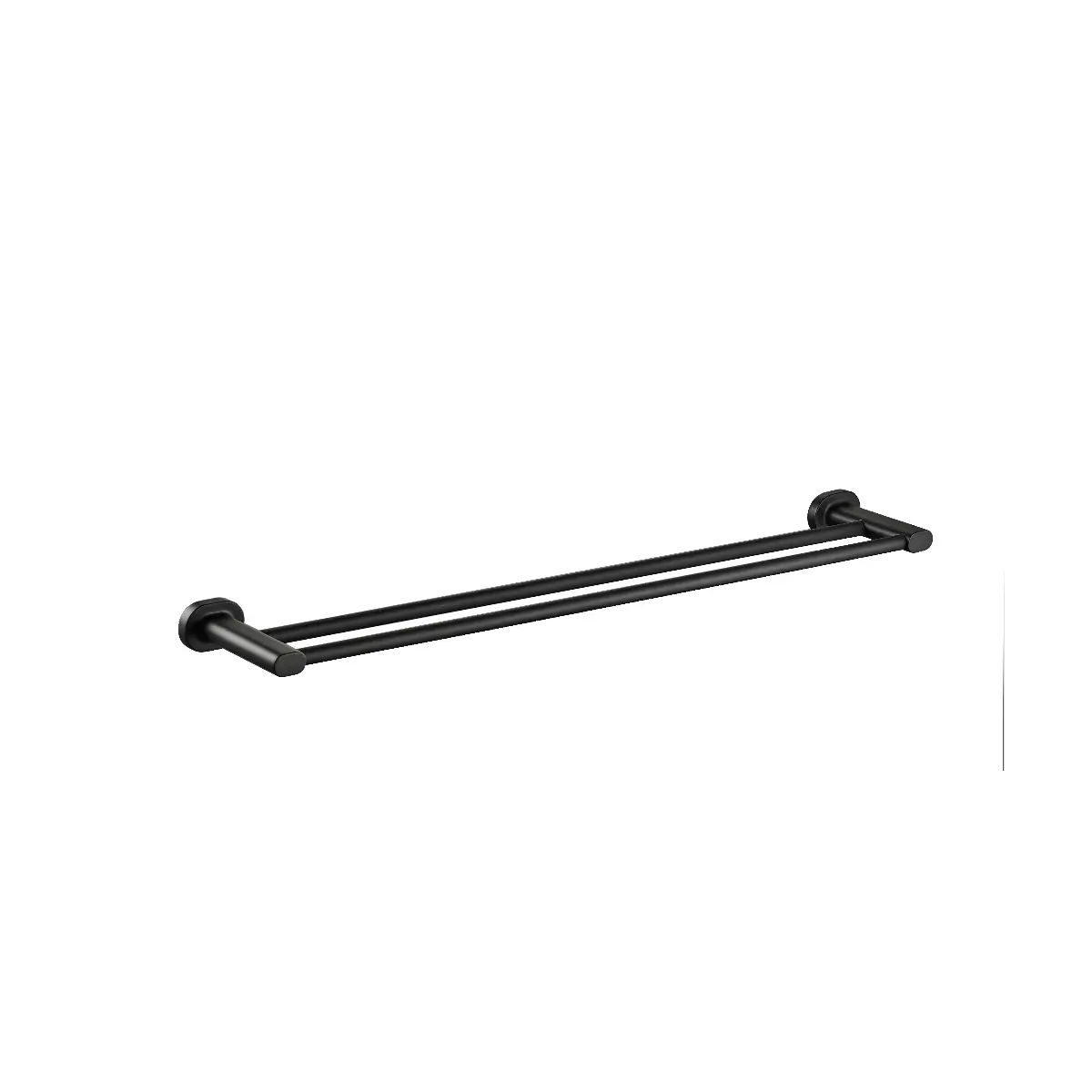 Black double towel rail