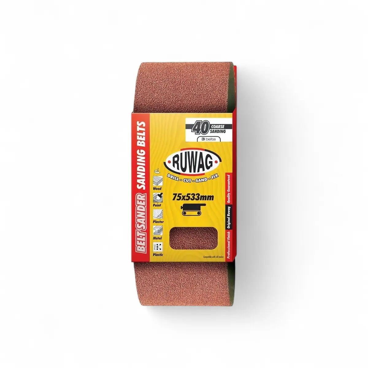 Abrasive 3-Pack Sanding Belt 75 x 610mm