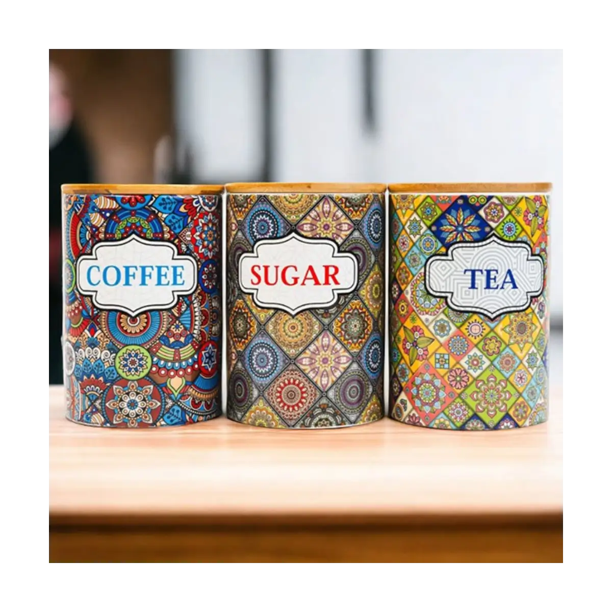 Ceramic kitchen canister set