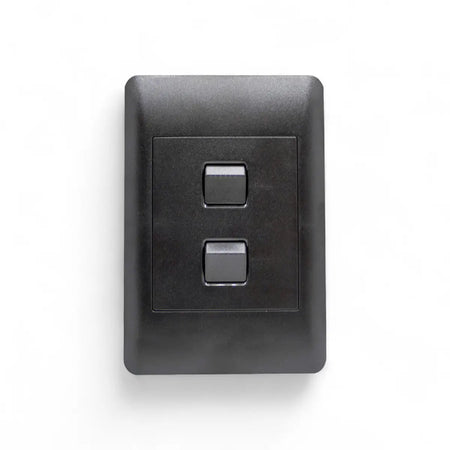 Lesco Switch Apollo 100X50Mm 2Lever 1W Edgy Sapphire Blk Light Switches