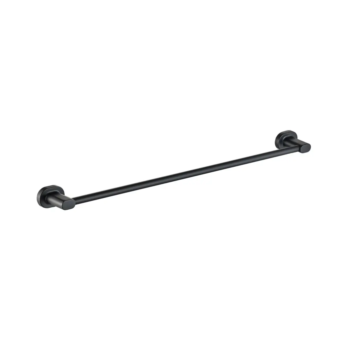 Black single towel rail 700mm