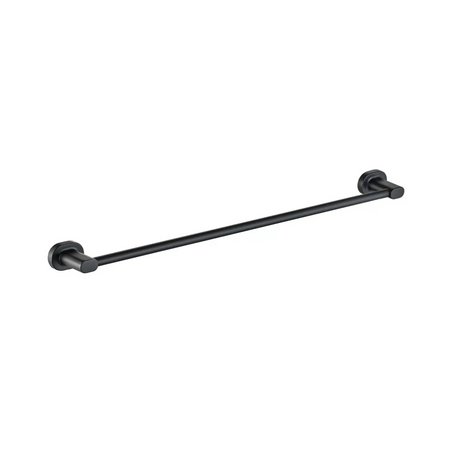 Black single towel rail 700mm