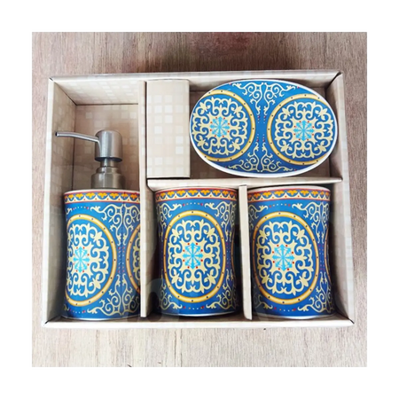 Four piece bathroom accessory set