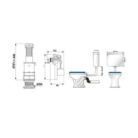 Low level front flush cistern