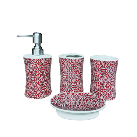 Four piece bathroom accessory set