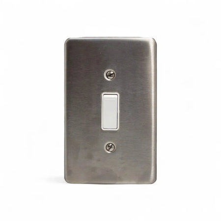 Lesco Switch 1 Lever Iway 100X50Mm S/Steel White Sabs Light Switches