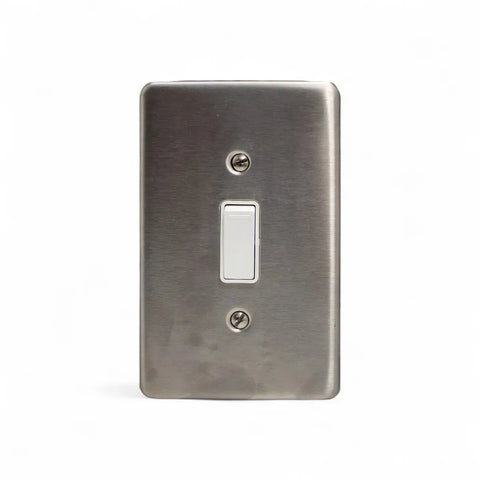 Lesco Switch 1 Lever Iway 100X50Mm S/Steel White Sabs Light Switches