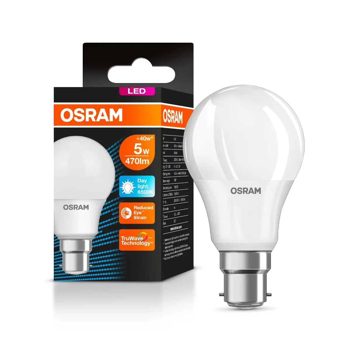 Led bulb daylight B22D 5W
