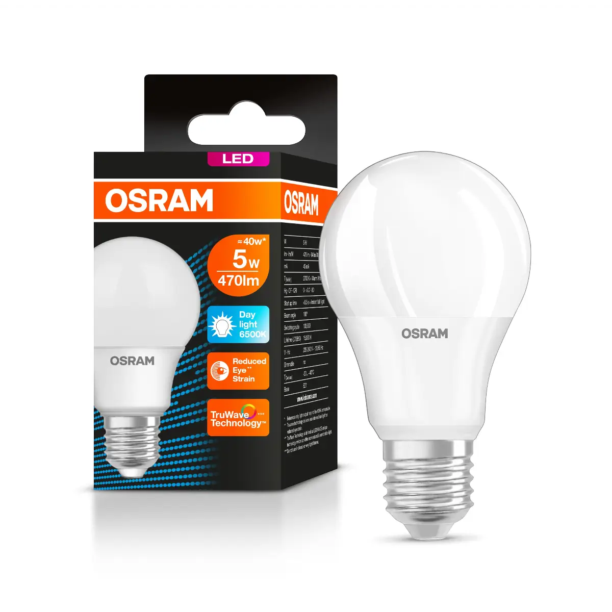 5W E27 daylight LED bulb