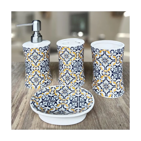 Four piece bathroom accessory set