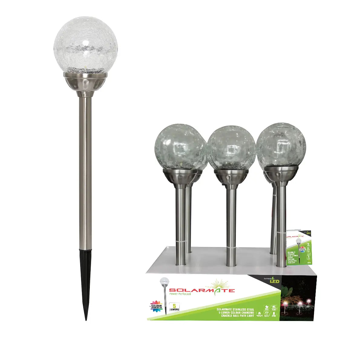 Solar crackle ball garden light