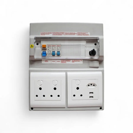 Lesco Ready Board 16Amp Dbl/Iec No Bulk Head Distribution Board