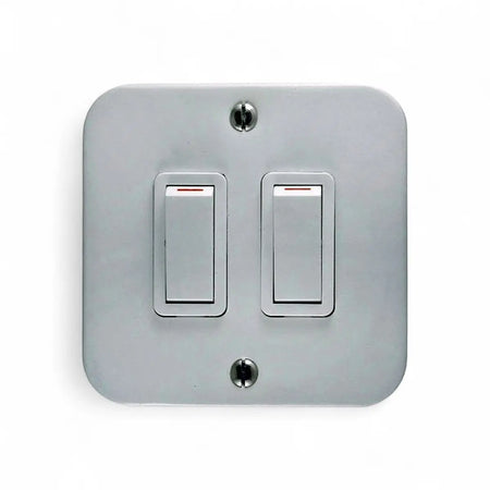 Dynamic Distributors Crabtree Switch Industrial 2 Lever Switch Cover Plate