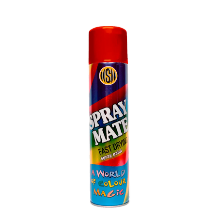 Signal red spray paint can