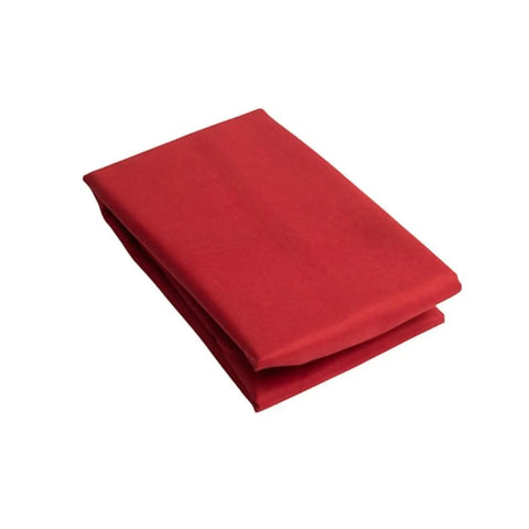 dark red pillowcase folded on a white background