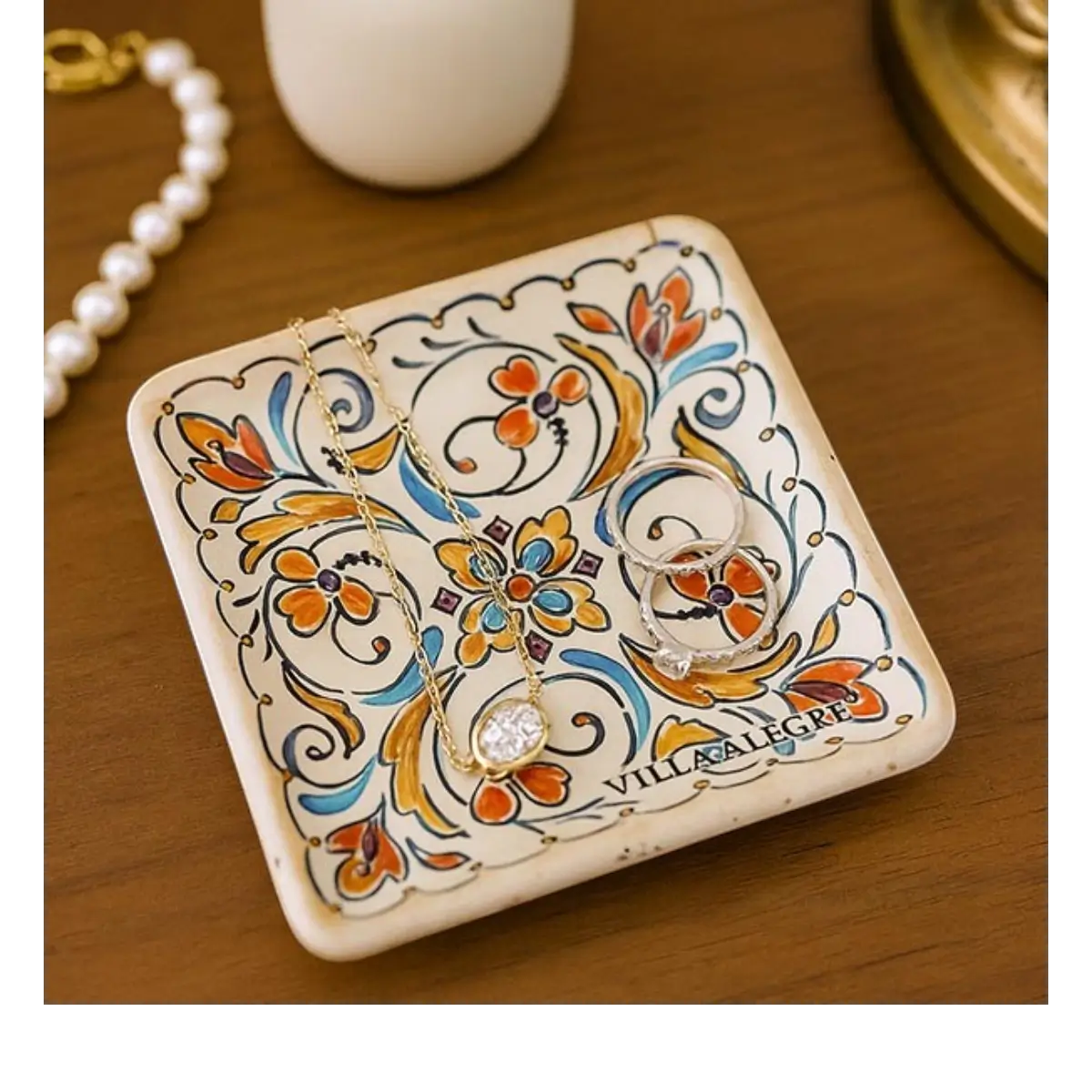 Ornate ceramic trinket dish