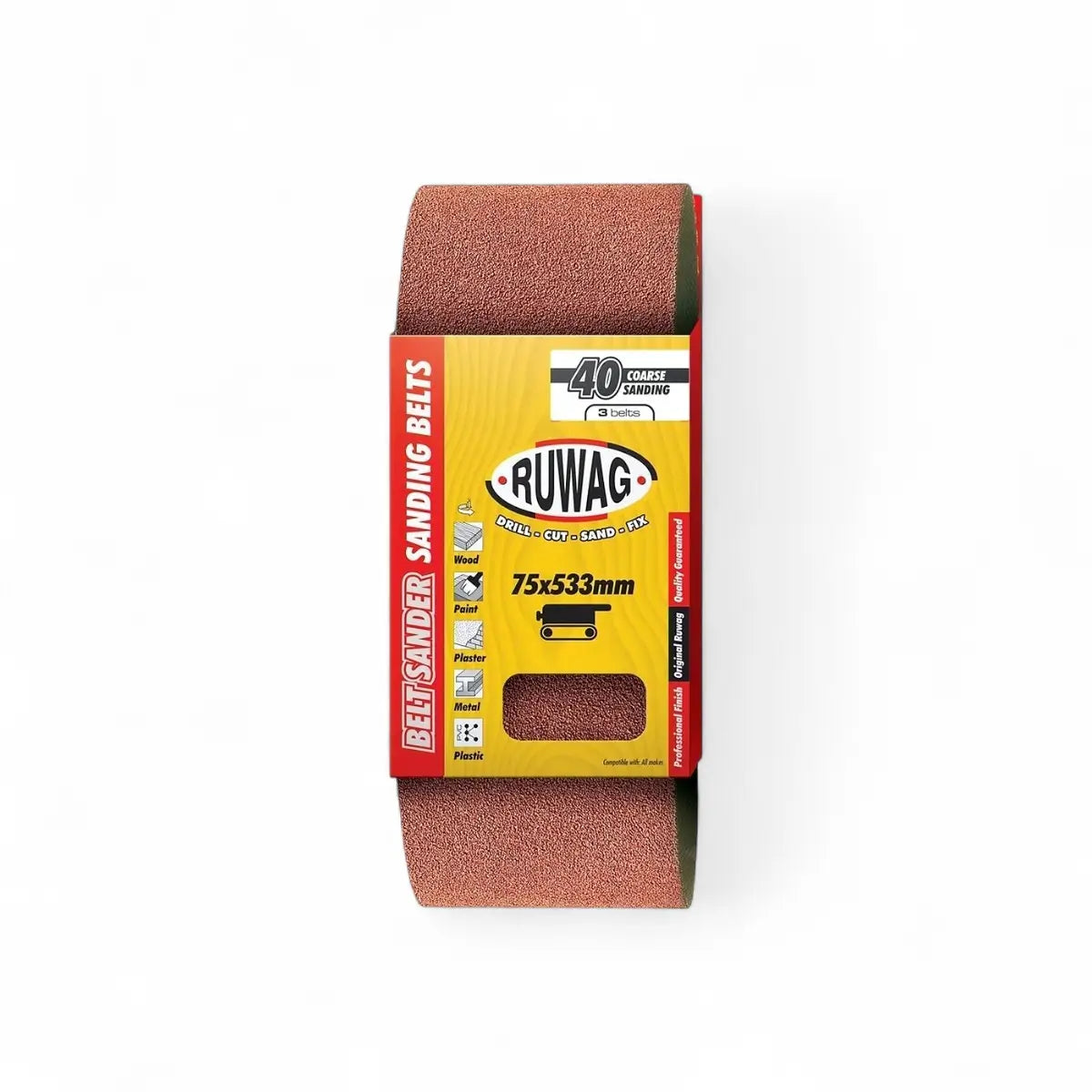 Abrasive 3-Pack Sanding Belt 60 x 400mm