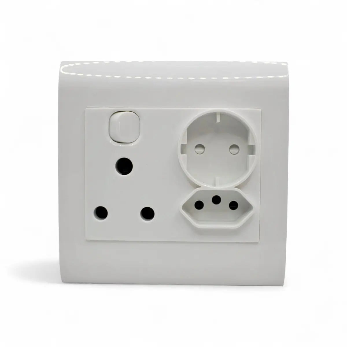 Lesco Single Switched Socket - 1X16Mma + 1 X Schuko + 1 X Switch Socket