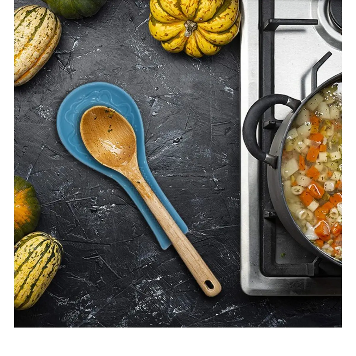 Ceramic spoon rest tray