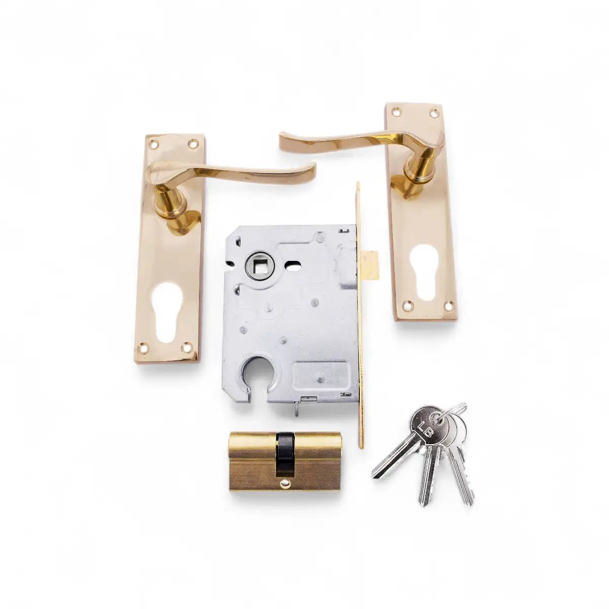 Victorian Scroll Cylinder Lockset - 6-Inch