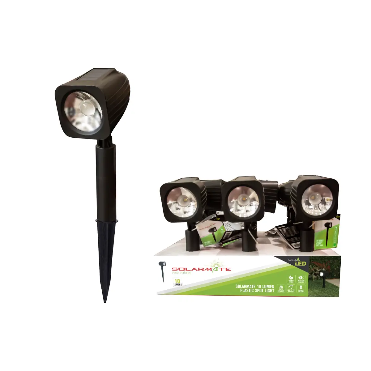 Plastic solar spot light