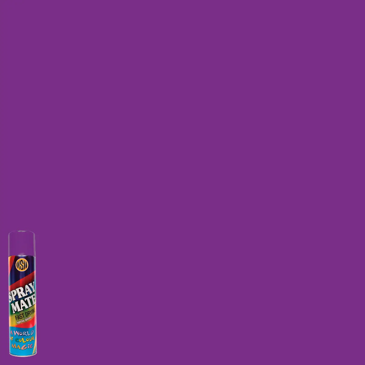 Violet spray paint can