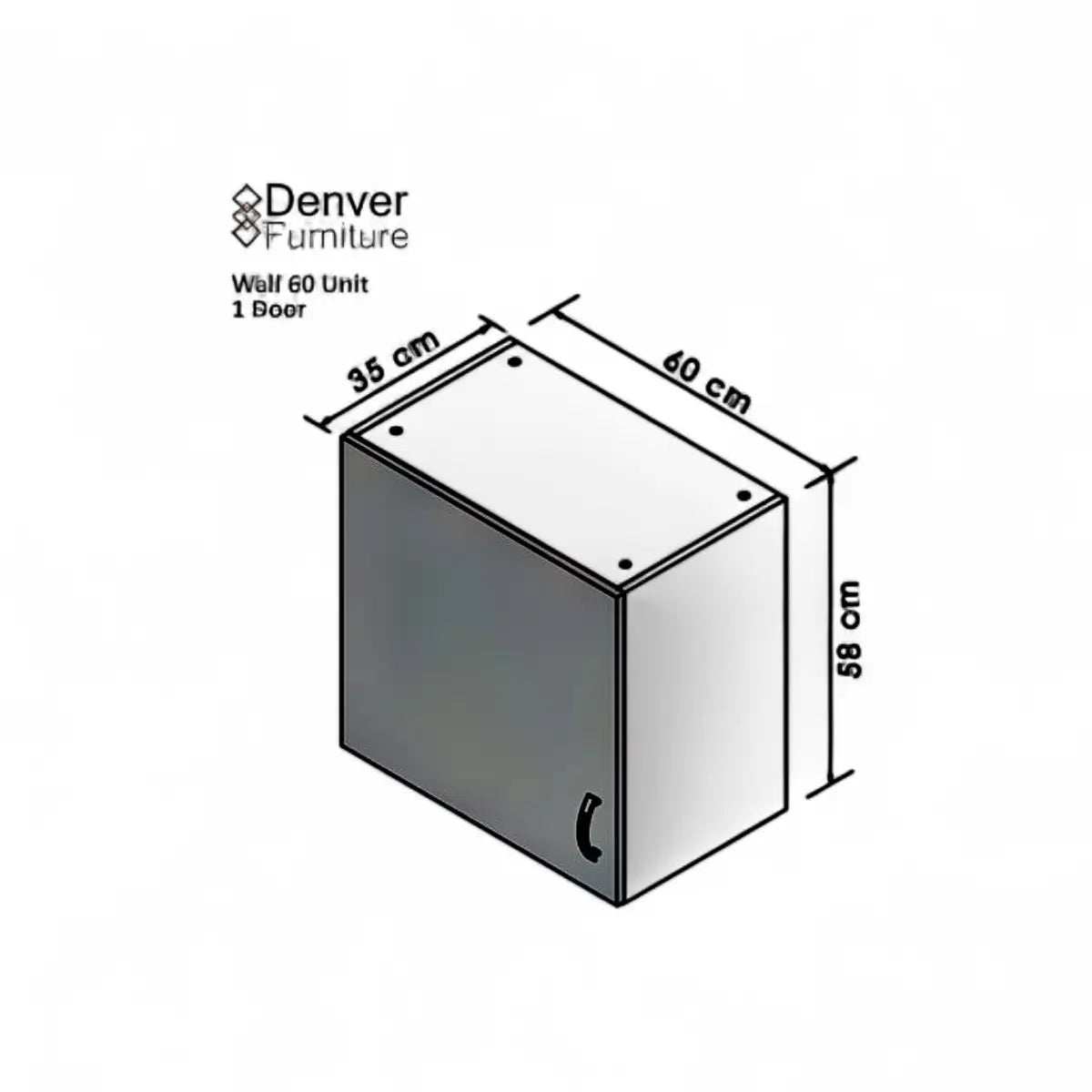 Modular Standard 600mm Wall Cabinet - 1 Door White