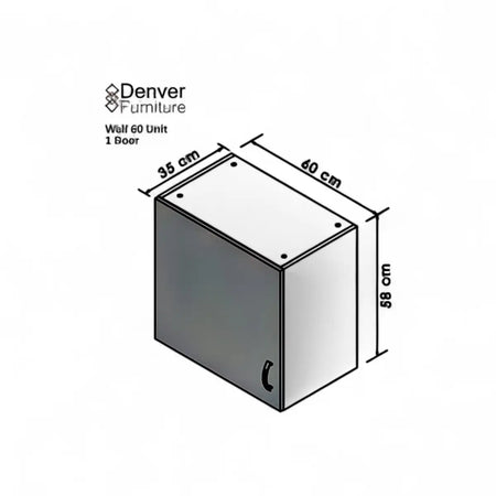 Modular Standard 600mm Wall Cabinet - 1 Door White