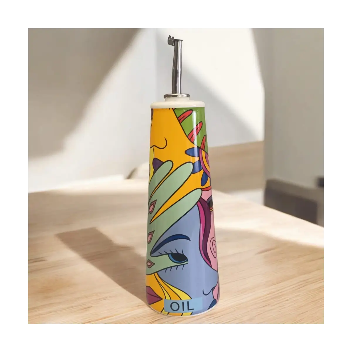 Ceramic olive oil bottle dispenser