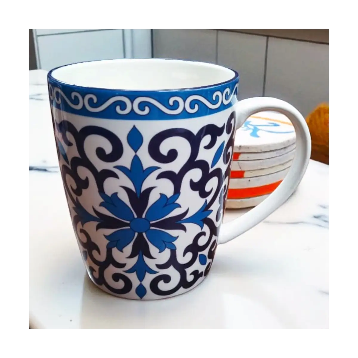 Patterned ceramic mug
