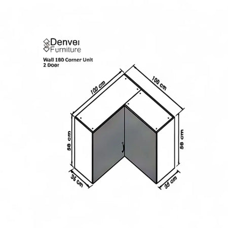 Modular Corner Wall Unit 1000mm - White