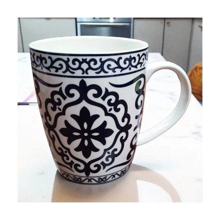 Patterned ceramic coffee mug