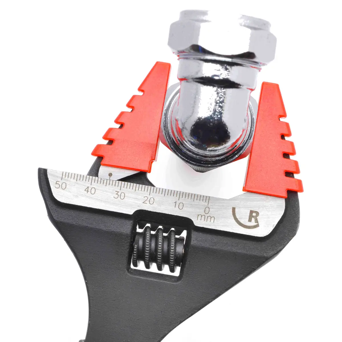 Wide jaw adjustable wrench