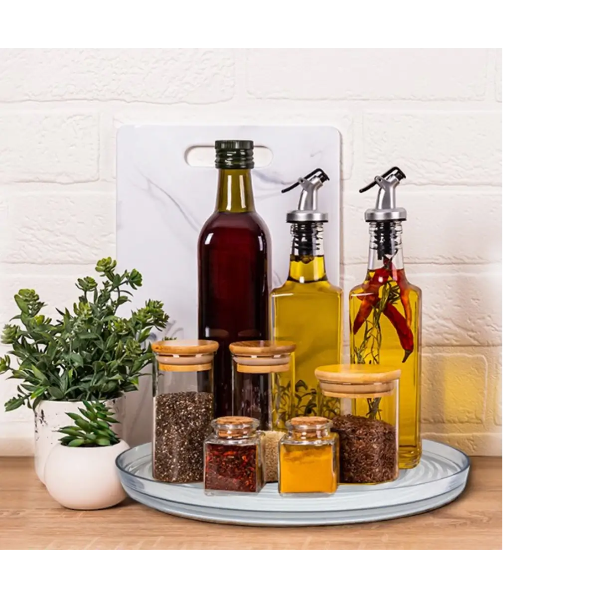 Lazy susan kitchen organizer