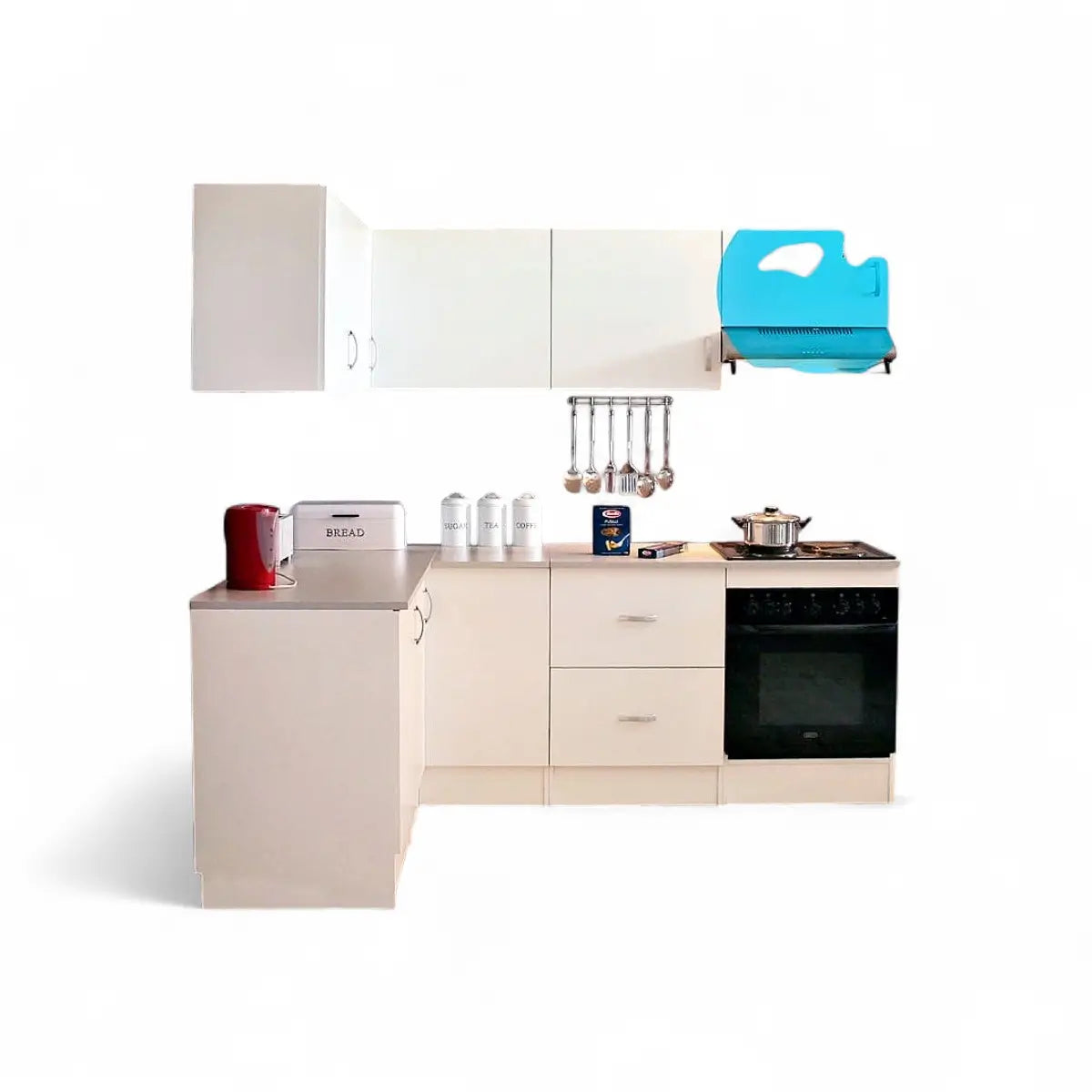 Modular Standard 600mm Wall Hob Cabinet - 1 Door White