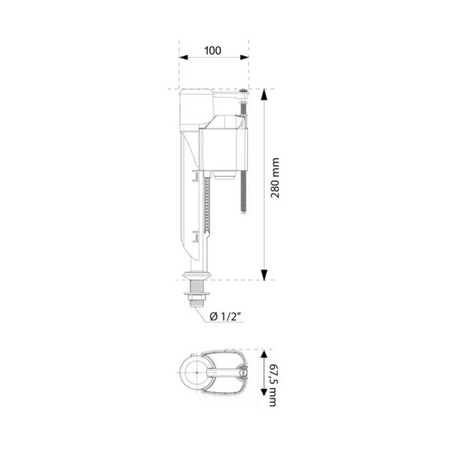 Bottom entry inlet valve 9.5mm