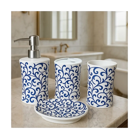 Four piece bathroom accessory set