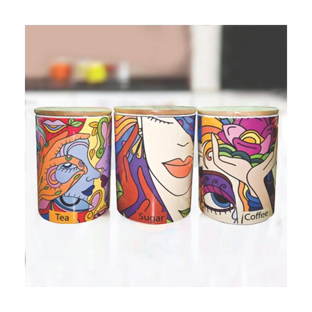 Ceramic kitchen canister set