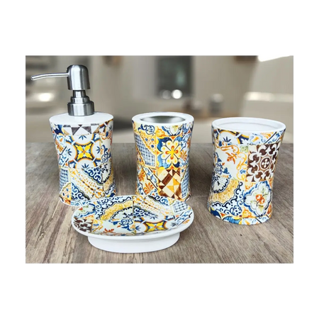 Four piece bathroom accessory set
