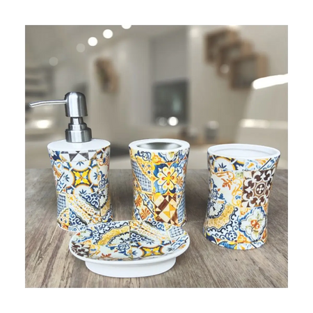 Four piece bathroom accessory set