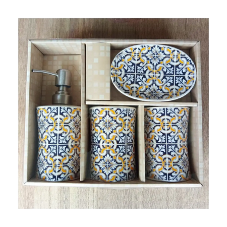 Four piece bathroom accessory set