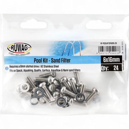 Pool Sand Filter Fastener Kit - 6.0 X 16mm (24-Piece)