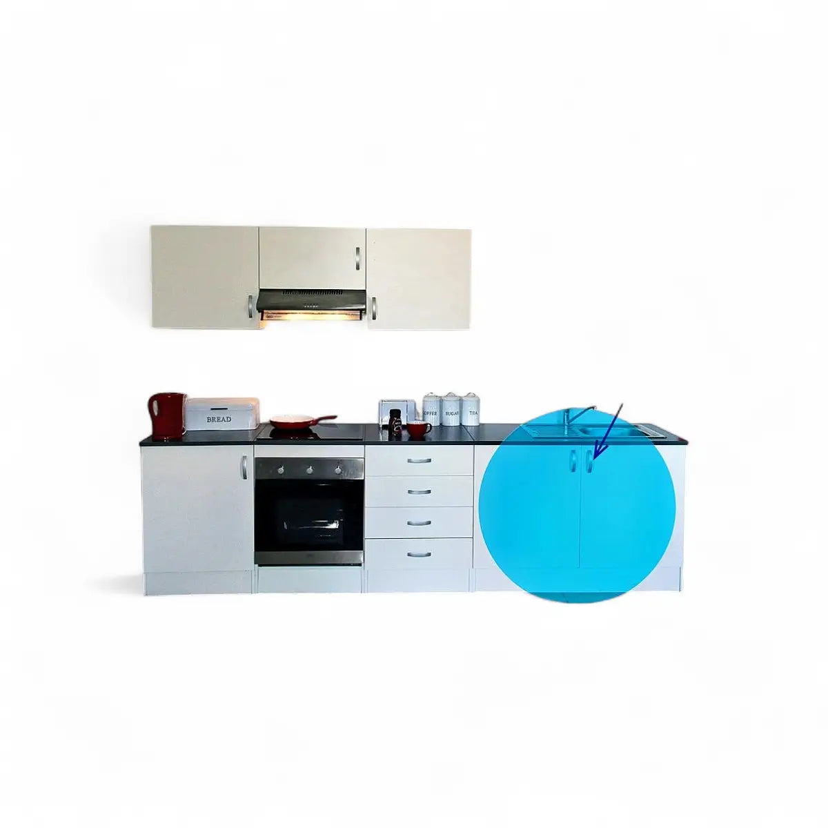 Modular Standard 1200mm Base Cabinet - 2 Door White