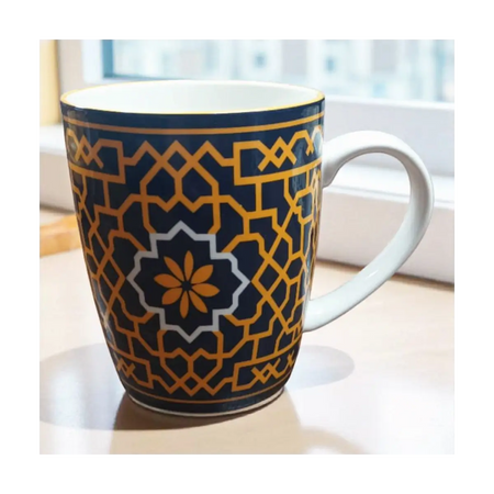 Patterned ceramic coffee mug